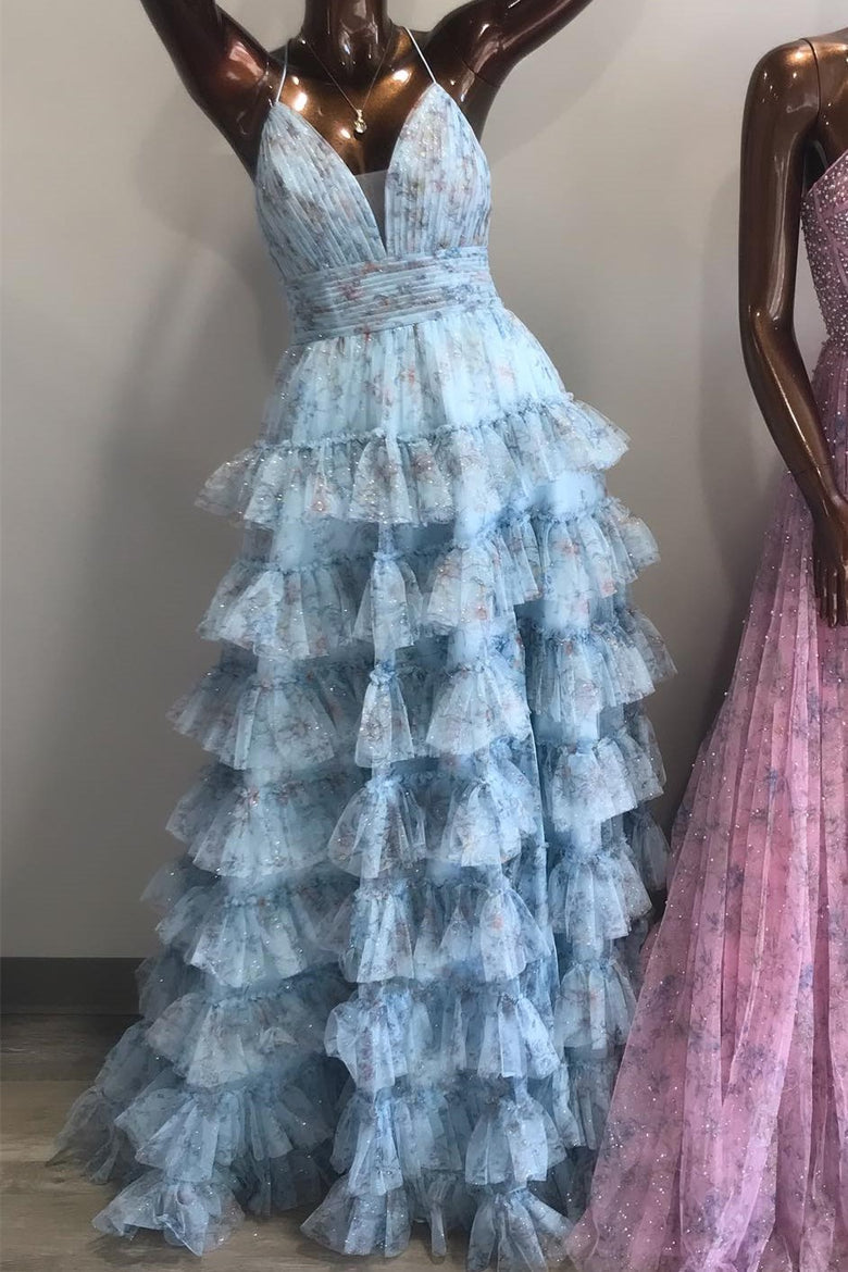 Haute Couture Sequin Floral Ball Gowns Strapless Blue Wedding Dress FD –  Viniodress